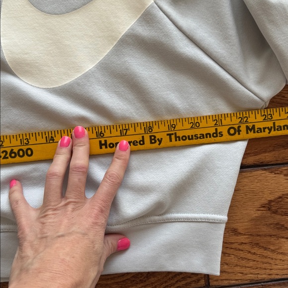 NIKE Sweatshirt Womens Size XS Blue Dri Fit Cropped Sleeve Y2K 90s White Swoosh - Picture 11 of 12